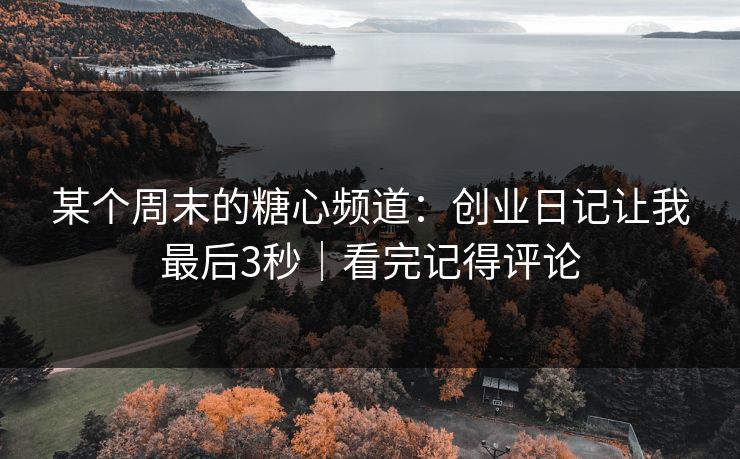 某个周末的糖心频道：创业日记让我最后3秒｜看完记得评论