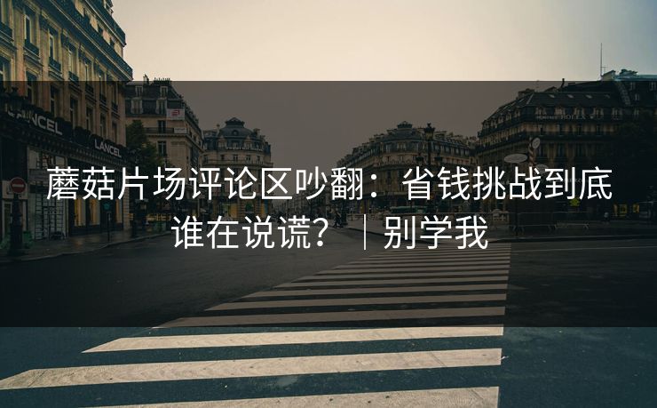 蘑菇片场评论区吵翻：省钱挑战到底谁在说谎？｜别学我