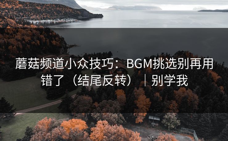 蘑菇频道小众技巧：BGM挑选别再用错了（结尾反转）｜别学我