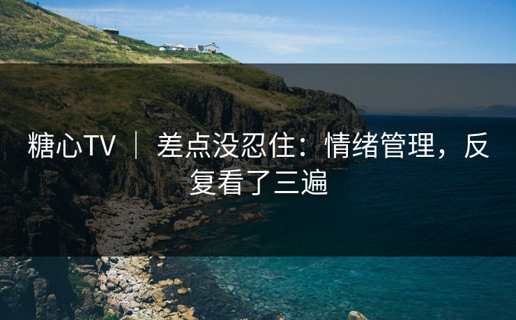 糖心TV ｜ 差点没忍住：情绪管理，反复看了三遍