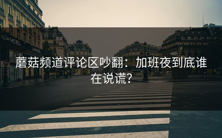 蘑菇频道评论区吵翻：加班夜到底谁在说谎？