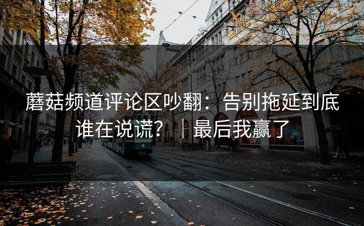 蘑菇频道评论区吵翻：告别拖延到底谁在说谎？｜最后我赢了