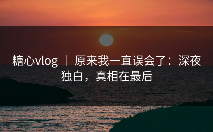 糖心vlog ｜ 原来我一直误会了：深夜独白，真相在最后