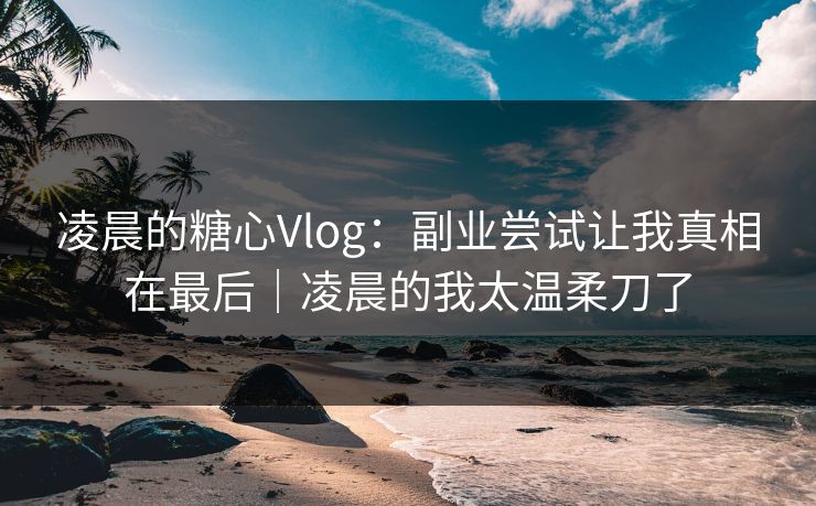 凌晨的糖心Vlog：副业尝试让我真相在最后｜凌晨的我太温柔刀了