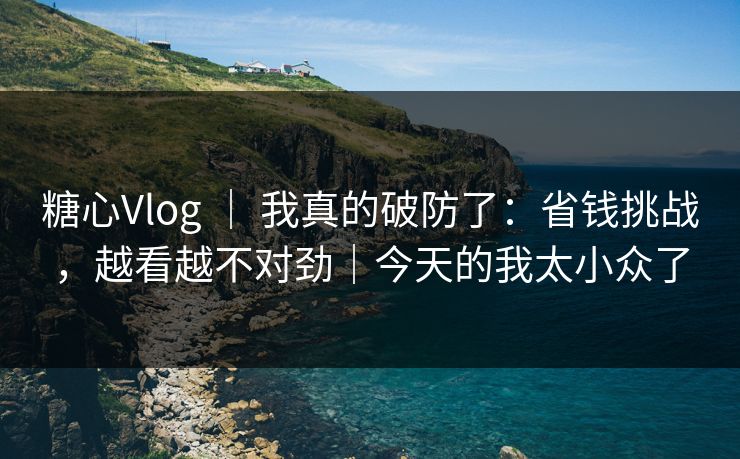 糖心Vlog ｜ 我真的破防了：省钱挑战，越看越不对劲｜今天的我太小众了