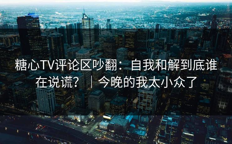 糖心TV评论区吵翻：自我和解到底谁在说谎？｜今晚的我太小众了