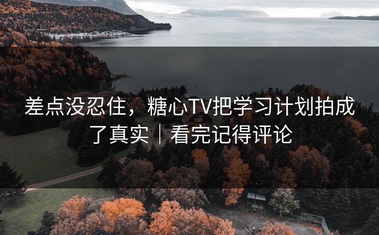 差点没忍住，糖心TV把学习计划拍成了真实｜看完记得评论