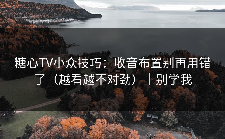 糖心TV小众技巧：收音布置别再用错了（越看越不对劲）｜别学我